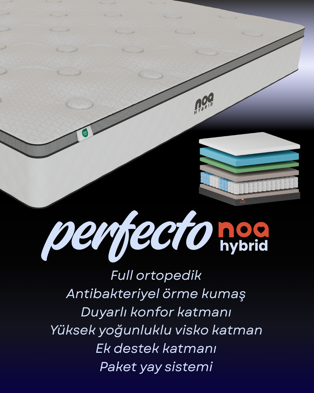 Perfecto Ortopedik Visco Jel Paket Yaylı Yatak